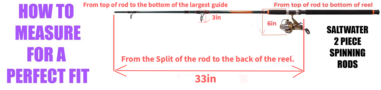 How to measure 2 piece saltwater spinning rod