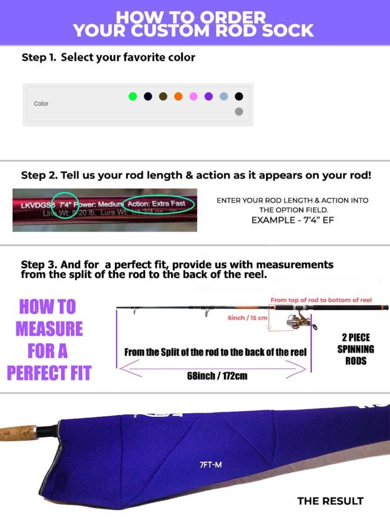 CPRO Rod Sock for 2+ Piece Spinning Rods by Rod ProTech